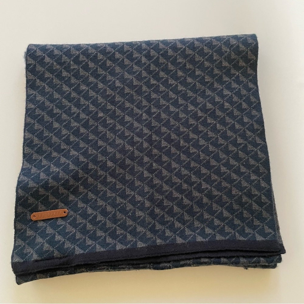 Ted Baker Gray And Blue Scarf
